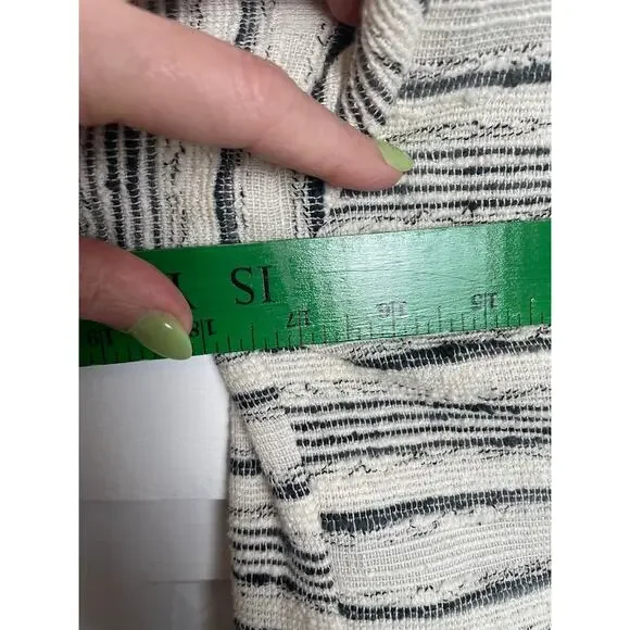 Stoosh Moto Jacket Full Zip Textured Tweed Light Weight Ivory Blazer Womens M - Picture 9 of 10